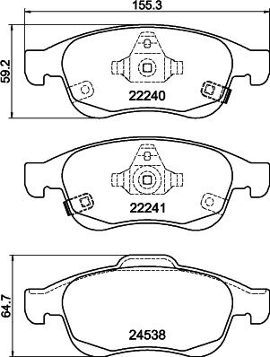 HELLA 8DB 355 023-251 - Гальмівні колодки, дискові гальма autocars.com.ua