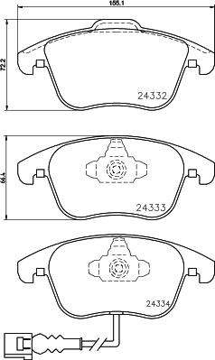 HELLA 8DB 355 023-591 - Гальмівні колодки, дискові гальма autocars.com.ua