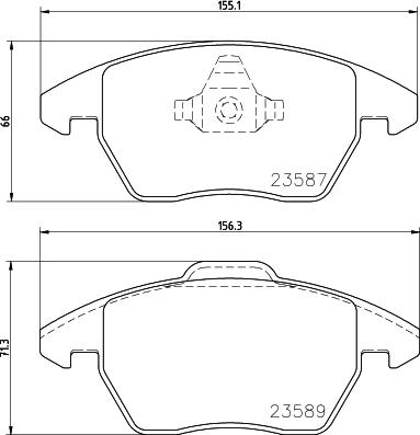 HELLA 8DB 355 023-611 - Тормозные колодки, дисковые, комплект avtokuzovplus.com.ua