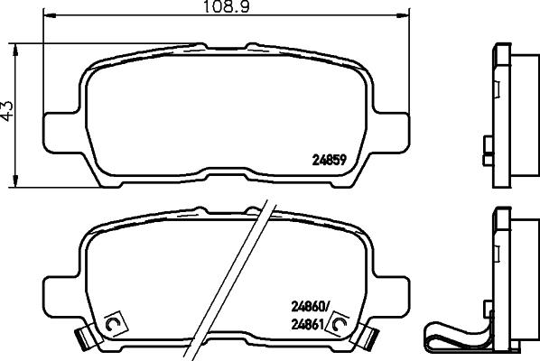 HELLA 8DB 355 023-621 - Гальмівні колодки, дискові гальма autocars.com.ua