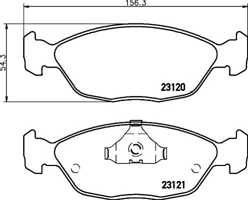 HELLA 8DB 355 023-771 - Гальмівні колодки, дискові гальма autocars.com.ua