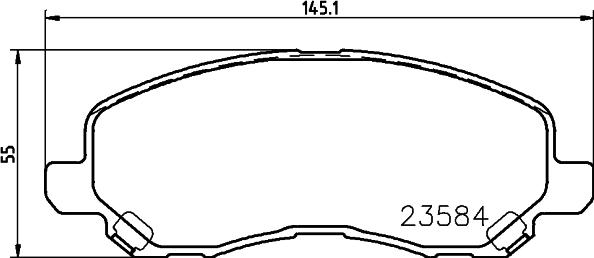 HELLA 8DB 355 024-141 - Тормозные колодки, дисковые, комплект avtokuzovplus.com.ua