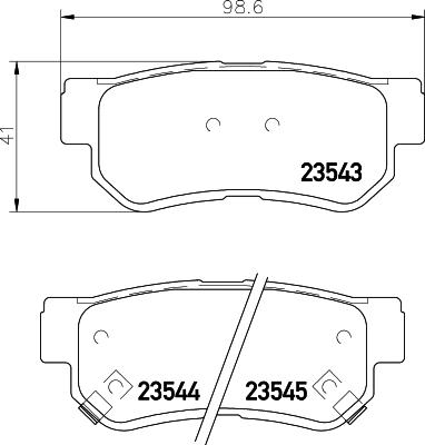 HELLA 8DB 355 024-171 - Тормозные колодки, дисковые, комплект avtokuzovplus.com.ua