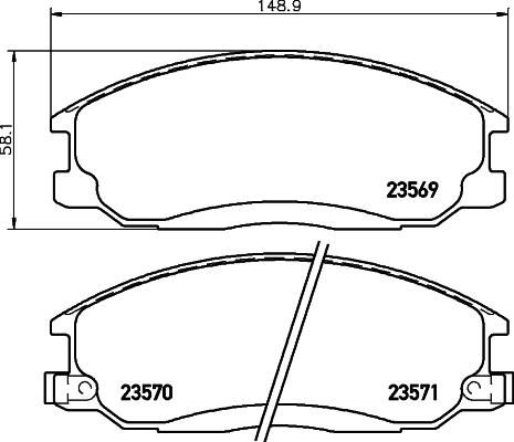 HELLA 8DB 355 024-181 - Гальмівні колодки, дискові гальма autocars.com.ua