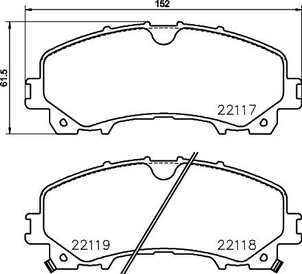 HELLA 8DB 355 024-621 - Тормозные колодки, дисковые, комплект avtokuzovplus.com.ua