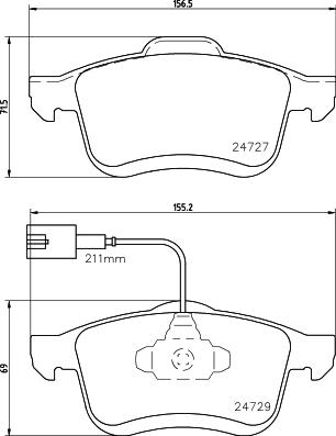 HELLA 8DB 355 024-691 - Тормозные колодки, дисковые, комплект autodnr.net