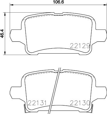 HELLA 8DB 355 024-911 - Тормозные колодки, дисковые, комплект avtokuzovplus.com.ua