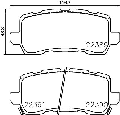 HELLA 8DB 355 024-941 - Гальмівні колодки, дискові гальма autocars.com.ua