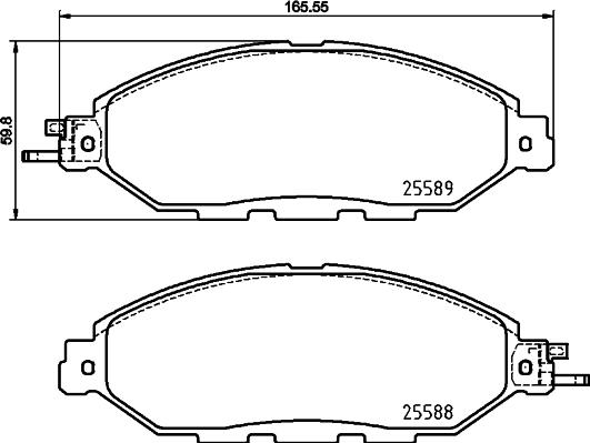 HELLA PAGID 355025101 - Гальмівні колодки, дискові гальма autocars.com.ua