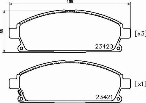 HELLA 8DB 355 025-141 - Гальмівні колодки, дискові гальма autocars.com.ua