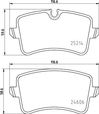 HELLA 8DB 355 025-311 - Тормозные колодки, дисковые, комплект avtokuzovplus.com.ua