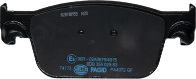 HELLA 8DB 355 025-531 - Тормозные колодки, дисковые, комплект autodnr.net