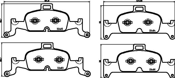 HELLA 8DB 355 025-811 - Тормозные колодки, дисковые, комплект avtokuzovplus.com.ua