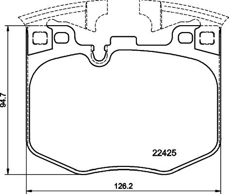 HELLA 8DB 355 025-951 - Тормозные колодки, дисковые, комплект avtokuzovplus.com.ua