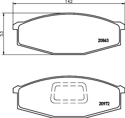 HELLA 8DB 355 026-811 - Тормозные колодки, дисковые, комплект autodnr.net