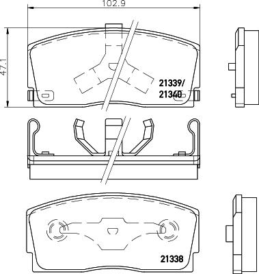 HELLA 8DB 355 026-911 - Тормозные колодки, дисковые, комплект autodnr.net