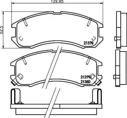 HELLA 8DB 355 005-821 - Тормозные колодки, дисковые, комплект autodnr.net