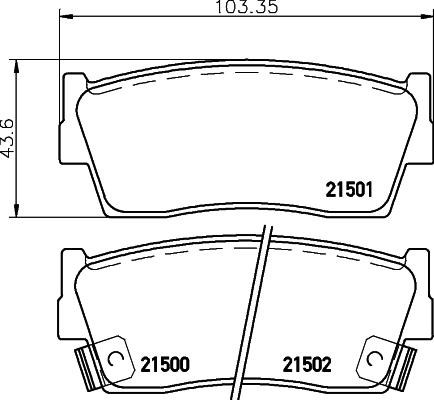 HELLA 8DB 355 027-021 - Тормозные колодки, дисковые, комплект avtokuzovplus.com.ua