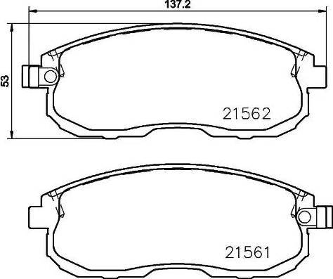 HELLA 8DB 355 023-201 - Тормозные колодки, дисковые, комплект avtokuzovplus.com.ua