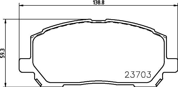 HELLA 8DB 355 027-871 - Тормозные колодки, дисковые, комплект avtokuzovplus.com.ua