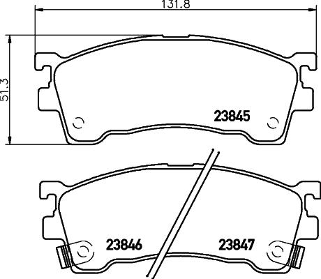 HELLA 8DB 355 027-971 - Тормозные колодки, дисковые, комплект avtokuzovplus.com.ua