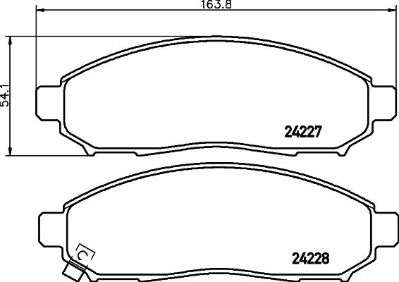 HELLA 8DB 355 028-321 - Гальмівні колодки, дискові гальма autocars.com.ua