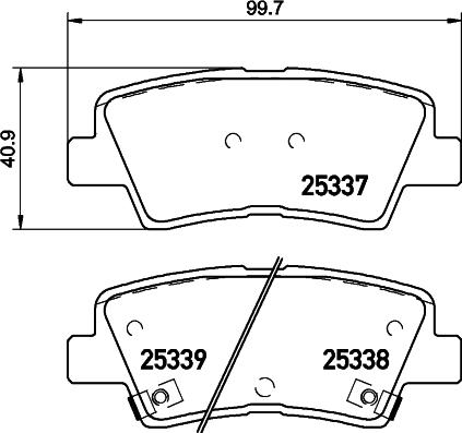 HELLA 8DB 355 028-871 - Тормозные колодки, дисковые, комплект avtokuzovplus.com.ua