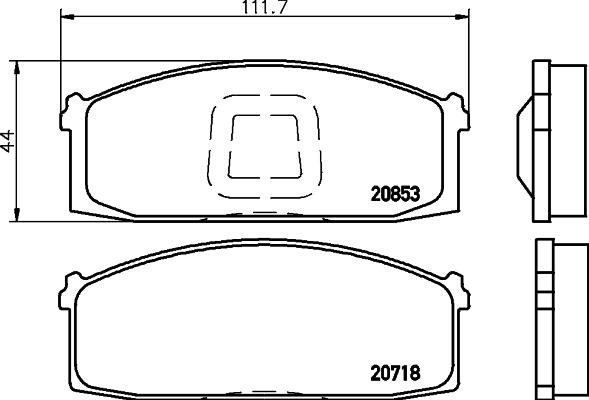 HELLA 8DB 355 029-271 - Гальмівні колодки, дискові гальма autocars.com.ua