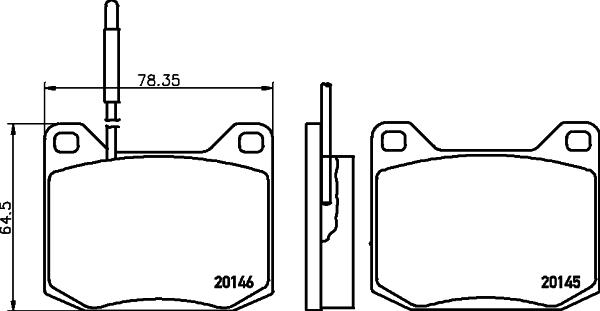 HELLA 8DB 355 029-281 - Тормозные колодки, дисковые, комплект avtokuzovplus.com.ua