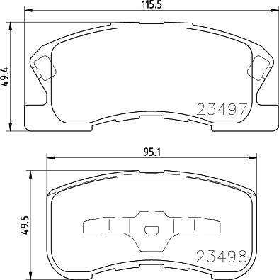 HELLA 8DB 355 029-371 - Тормозные колодки, дисковые, комплект avtokuzovplus.com.ua