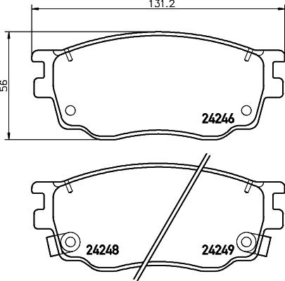 HELLA 8DB 355 029-641 - Гальмівні колодки, дискові гальма autocars.com.ua