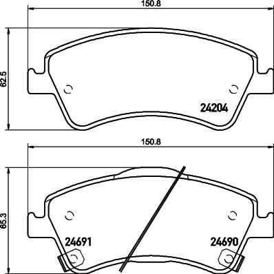 HELLA 8DB 355 029-721 - Гальмівні колодки, дискові гальма autocars.com.ua