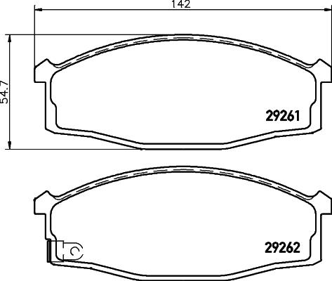 HELLA 8DB 355 029-871 - Гальмівні колодки, дискові гальма autocars.com.ua