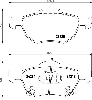 HELLA 8DB 355 030-191 - Гальмівні колодки, дискові гальма autocars.com.ua