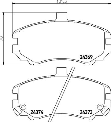 HELLA 8DB 355 030-211 - Гальмівні колодки, дискові гальма autocars.com.ua