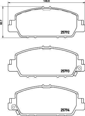 HELLA 8DB 355 030-681 - Тормозные колодки, дисковые, комплект avtokuzovplus.com.ua