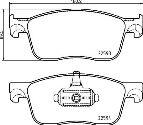 HELLA 8DB 355 031-541 - Тормозные колодки, дисковые, комплект autodnr.net