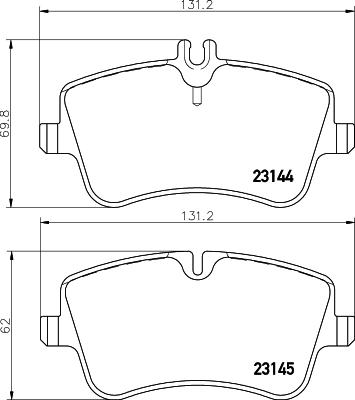 HELLA 8DB 355 031-651 - Гальмівні колодки, дискові гальма autocars.com.ua