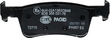 HELLA 8DB 355 031-761 - Тормозные колодки, дисковые, комплект avtokuzovplus.com.ua