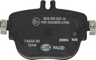 HELLA 8DB 355 032-161 - Тормозные колодки, дисковые, комплект autodnr.net