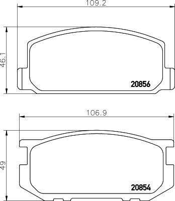 HELLA 8DB 355 032-401 - Тормозные колодки, дисковые, комплект avtokuzovplus.com.ua