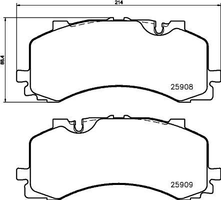 HELLA 8DB 355 036-471 - Гальмівні колодки, дискові гальма autocars.com.ua