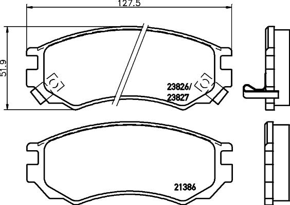 HELLA 8DB 355 036-601 - Гальмівні колодки, дискові гальма autocars.com.ua