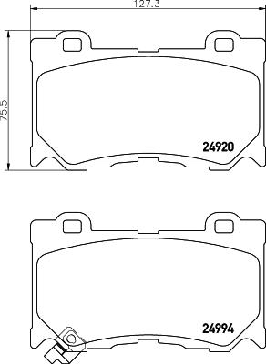 HELLA 8DB 355 036-691 - Тормозные колодки, дисковые, комплект avtokuzovplus.com.ua