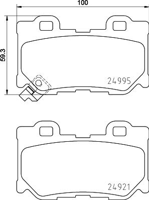 HELLA 8DB 355 036-721 - Тормозные колодки, дисковые, комплект avtokuzovplus.com.ua