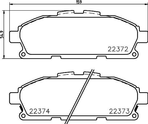 HELLA 8DB 355 036-731 - Гальмівні колодки, дискові гальма autocars.com.ua