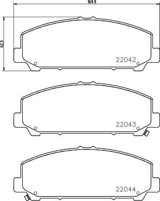 HELLA 8DB 355 036-741 - Гальмівні колодки, дискові гальма autocars.com.ua