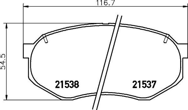 HELLA 8DB 355 036-811 - Гальмівні колодки, дискові гальма autocars.com.ua