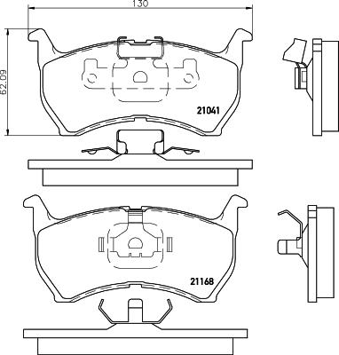 HELLA 8DB 355 036-971 - Тормозные колодки, дисковые, комплект avtokuzovplus.com.ua