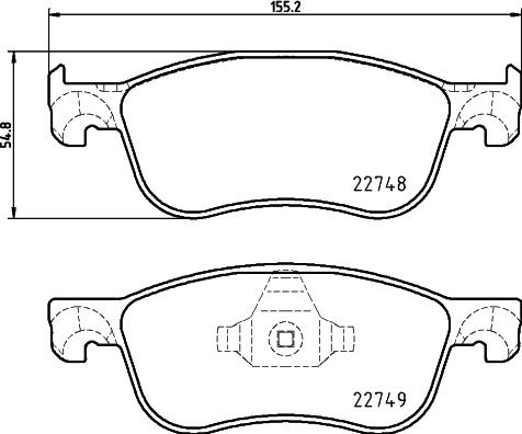 HELLA 8DB 355 037-741 - Тормозные колодки, дисковые, комплект avtokuzovplus.com.ua